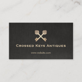Vintages Skelett - Antiquitätengeschäft Gold Visitenkarte