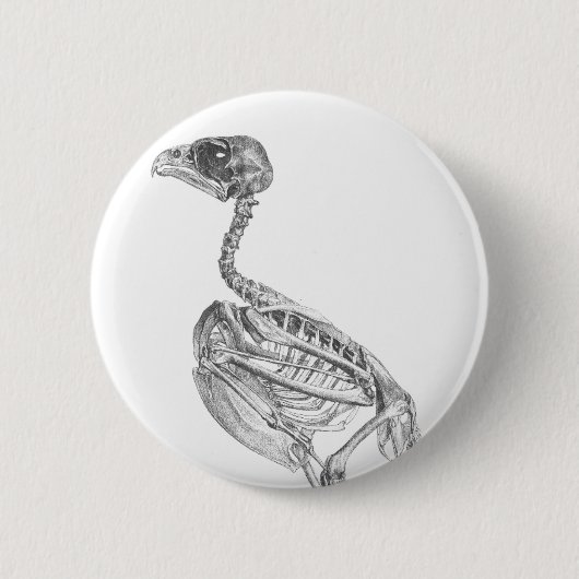 Vintages Skelett Button (Vorderseite)