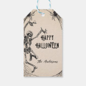 Vintages Skelett Cocktails Spinnennetz Halloween-P Geschenkanhänger (Rückseite)