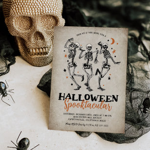 Vintages Skelett Erwachsene Halloween-Party Einladung