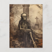Vintages Skelett Foto Decoupage Postkarte (Vorderseite)