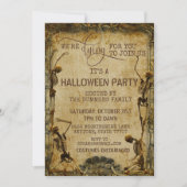 Vintages Skelett für Ihr Halloween-Party Einladung (Vorderseite)