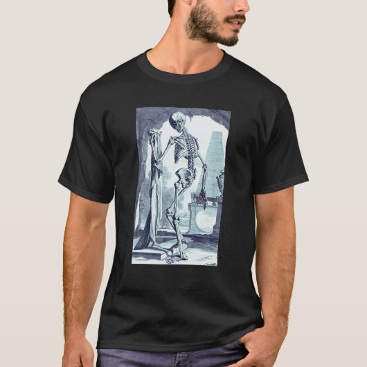 Vintages Skelett Gothic Goth Cotattage Distresse T-Shirt (Vorderseite)