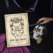 Vintages Skelett gotisches Halloween-Party Einladung