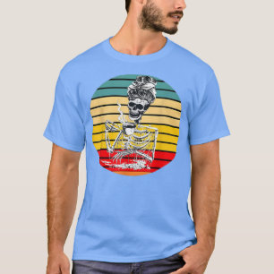 Vintages Skelett Kaffee Lover Funny Retro T-Shirt