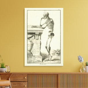 Vintages Skelett, menschliche Anatomie von Denis D Leinwanddruck