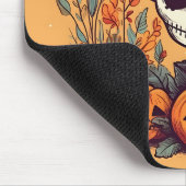 Vintages Skelett mit Pumpkin-Blume Graphic Mousepad (Ecke)