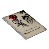 Vintages Skelett mit Rote Rose Notizblock (Rechte Seite)
