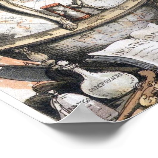 Vintages Skelett Poster (Ecke)