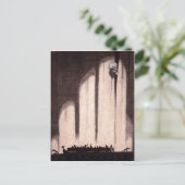 Vintages Skelett Postkarte (Stehend Vorderseite)