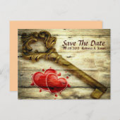 Vintages Skelett Schlüssel viktorianische Steampun Ankündigungspostkarte (Vorne/Hinten)