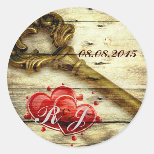 Vintages Skelett Schlüssel viktorianische Steampun Runder Aufkleber (Vorderseite)