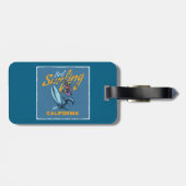 Vintages Skelett Surfen California Beach Gepäckanhänger (Rückseite horizontal)