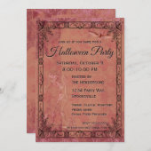 Vintages Skelett und Bat Halloween Einladung (Vorne/Hinten)