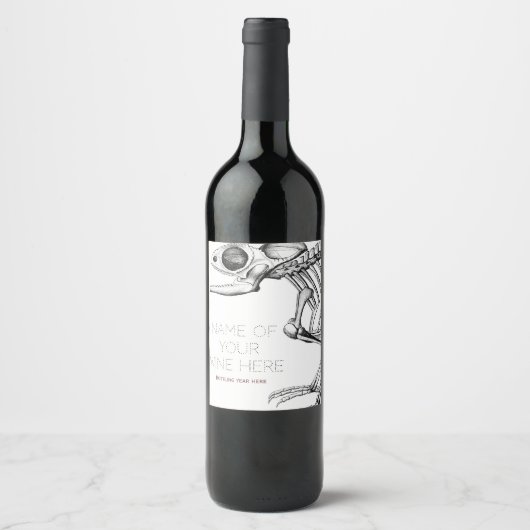Vintages Skelett Weinetikett (Vorderseite)