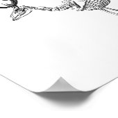 Vintages Skelett zeichnend Rentiere Poster (Ecke)