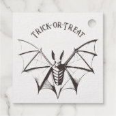 Vintages Skelettbast Halloween Geschenkanhänger (Rückseite)