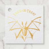 Vintages Skelettbast Halloween Geschenkanhänger (Vorderseite)