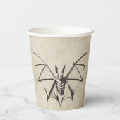 Vintages Skelettbast Halloween Pappbecher (Rückseite)