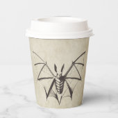 Vintages Skelettbast Halloween Pappbecher (Rückseite)