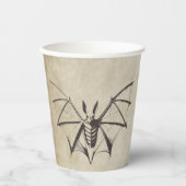 Vintages Skelettbast Halloween Pappbecher (Vorderseite)