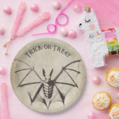 Vintages Skelettbast Halloween Pappteller (Party)