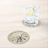 Vintages Skelettbast Halloween Runder Pappuntersetzer (Vor Ort)