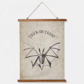 Vintages Skelettbast Halloween Wandteppich Mit Holzrahmen (Vorderseite)