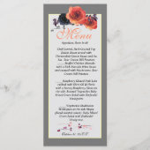 Vintages Skelettkaffee mit Herbst-Blütengrau Menükarte (Vorderseite)