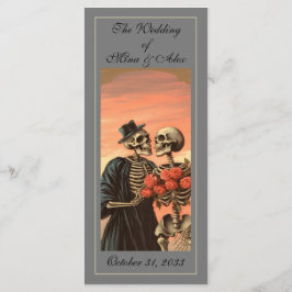 Vintages Skelettkaffee mit Herbst-Blütengrau Menükarte