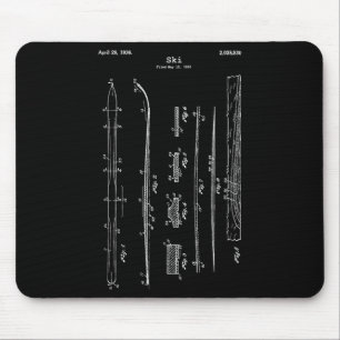 Vintages Ski Blueprint Shirt - Schneewasserski Sk Mousepad