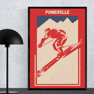 Vintages Ski Idaho Resort Pomerelle Poster