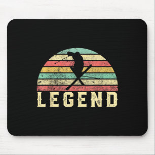 Vintages Ski Legend Skier Grafik Shirt Geschenk Mousepad