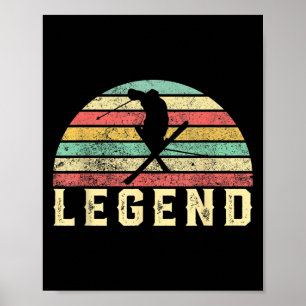 Vintages Ski Legend Skier Grafik Shirt Geschenk Poster