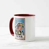 Vintages Ski Mera Valsesia italienisches Tasse (Vorderseite Links)
