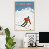 Vintages Ski Mount Hood Retroposter Poster (Heimbüro)