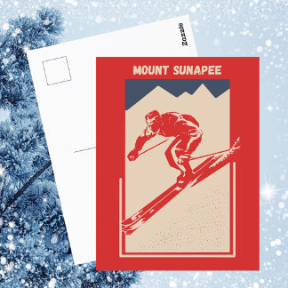 Vintages Ski New Hampshire Resort Berg Sunapie Postkarte