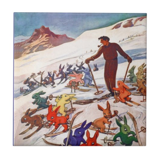 Vintages Ski-Plakat, Arlberg, St. Anton Fliese (Vorderseite)
