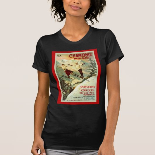 Vintages Ski-Plakat, Chamonix, der Montblanc T-Shirt (Vorderseite)