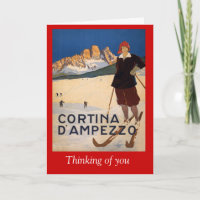 Vintages Ski-Plakat, Cortina d'Ampezzo, Italien
