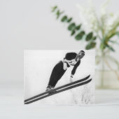 Vintages Skibild, Abheben! Postkarte (Stehend Vorderseite)