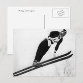 Vintages Skibild, Abheben! Postkarte (Vorne/Hinten)