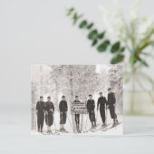 Vintages Skibild, Foto Gruppe Postkarte (Stehend Vorderseite)