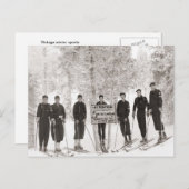 Vintages Skibild, Foto Gruppe Postkarte (Vorne/Hinten)