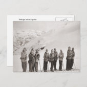 Vintages Skibild, Ladys Ski-Ausflug Postkarte (Vorne/Hinten)
