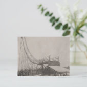 Vintages Skibild, Sicherheit beim Skisprung! Postkarte (Stehend Vorderseite)