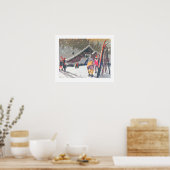 Vintages Skibild, Skifertige Poster (Küche)