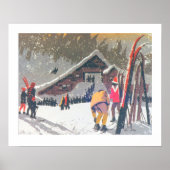 Vintages Skibild, Skifertige Poster (Vorne)
