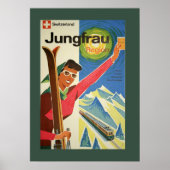 Vintages Skifahren in der Schweiz Poster (Vorne)