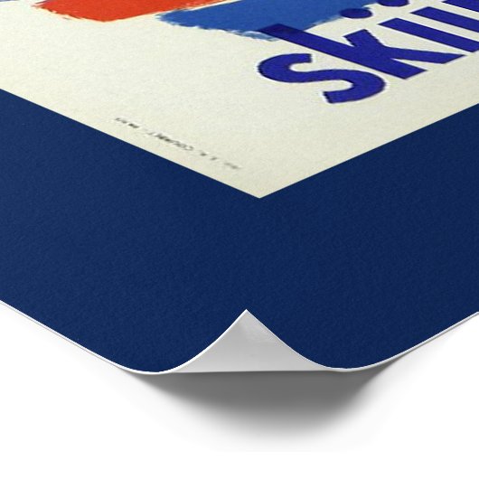 Vintages Skifahren in Frankreich Reiseplakat Poster (Ecke)